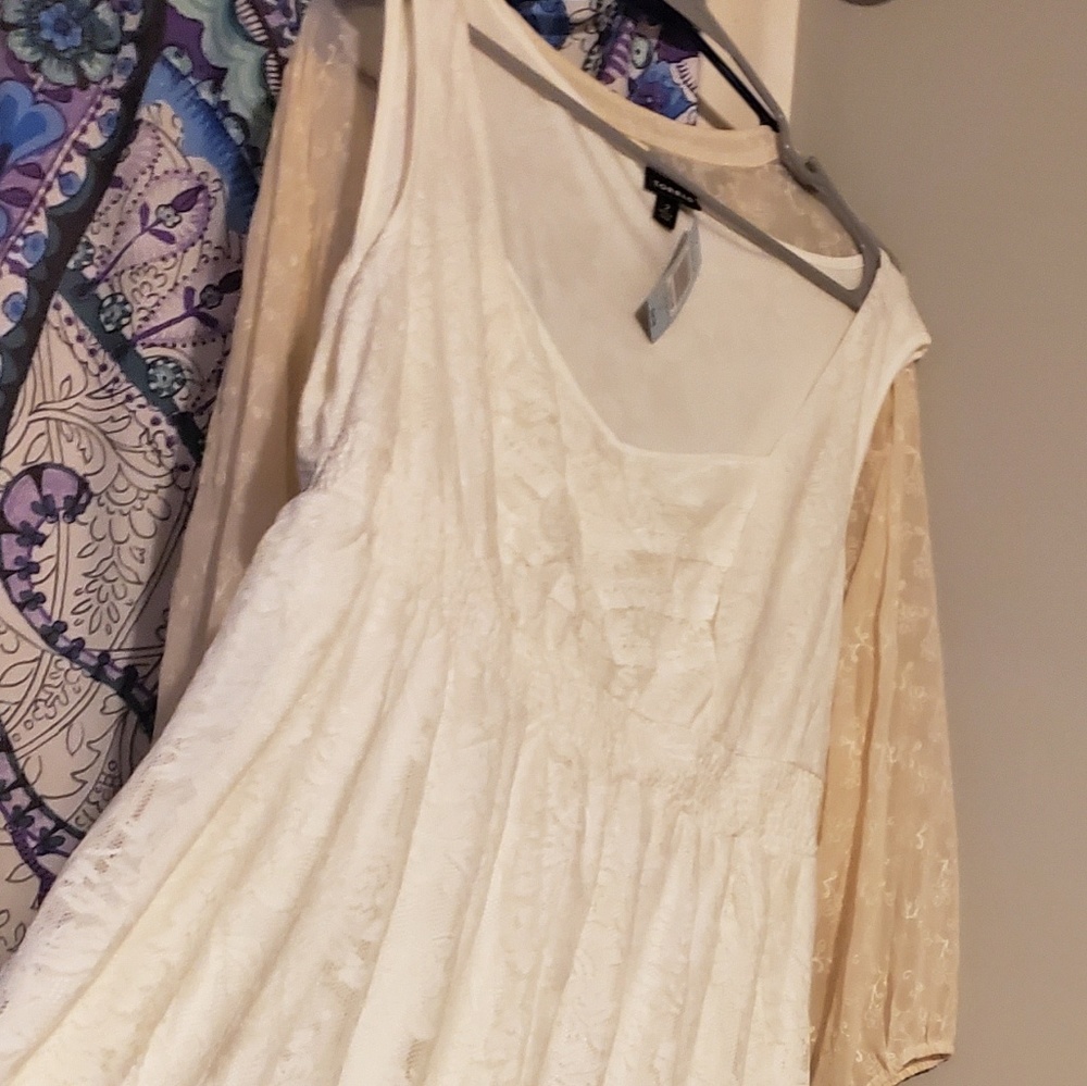 Torrid White Sleeveless Hi-Lo Dress